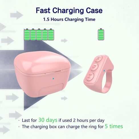 TikTok Scrolling Ring with Phone Stand, Bluetooth Page Turner for iPad/Kindle App/iPhone/Android, Remote Control for TikTok (Pink) in Saudi Arabia