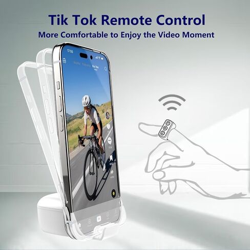 TikTok Scrolling Ring with Phone Stand, Bluetooth Page Turner for iPad/Kindle App/iPhone/Android, Remote Control for TikTok (Pink) in Saudi Arabia