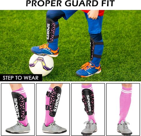 Shin Guards Soccer for Boys Girls and Youth, Shin Pads Shin Guard Protection(Large) Black and White in Saudi Arabia