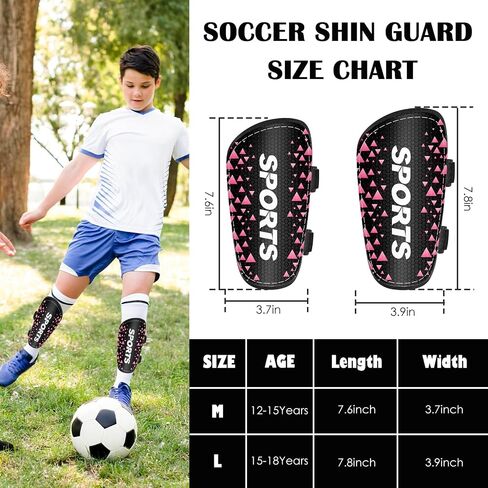 Shin Guards Soccer for Boys Girls and Youth, Shin Pads Shin Guard Protection(Large) Black and White in Saudi Arabia