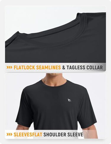 BALEAF Men's UPF 50+ Sun Protection Shirts UV SPF Short Sleeve T-Shirts Rash Guard Quick Dry Lightweight Hiking Athletic in Kuwait