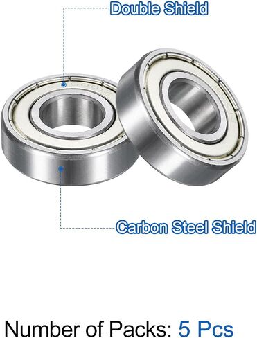 Uxcell 10pcs 607zz Bear Deep Groove Ball Bealings 7 × 19 × 6 مم محامل درع مزدوج من الصلب الكربوني العالي للمحرك الكهربائي والأجهزة المنزلية وآلات الحديقة وسلالة الفضة in Saudi Arabia