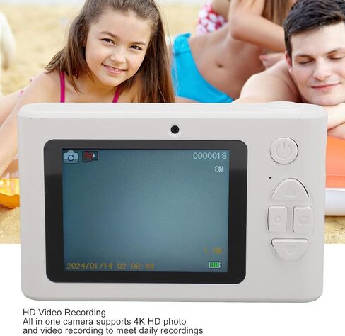 4K Digital Camera for Kids ، 16x Zoom Video Camera Camcorder Autofocus مع شاشة TFT 2.4 بوصة ، كاميرا سفر محمولة 48 ميجابكسل HD Pocket Flagging (أسود) in Kuwait