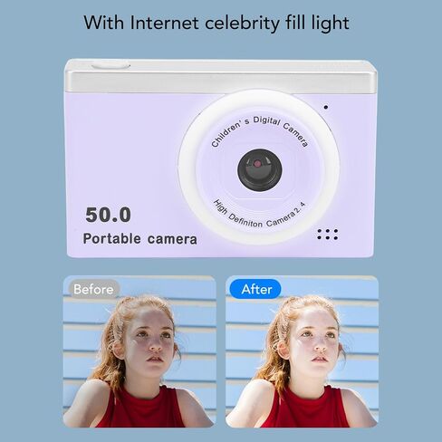 1080P HD Digital Camera for Photography, 8X Zoom Dual Lens Camera with 2.4 Inch Screen, 50MP Portable Video Camera Camcorder with Filter for Selfie Vlogging (P Ink) in Saudi Arabia