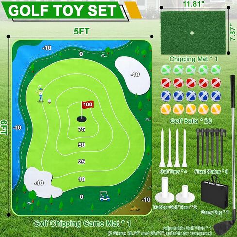 6x5Ft Golf Chipping Game Mat, Battle Royale Golf Game Set with Golf Hitting Mat, 20 Grip Golf Balls, Backyard Golf Games for Adults Family Outdoor Indoor in Saudi Arabia