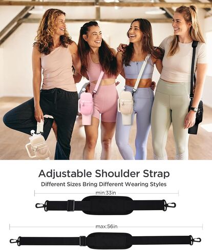 Water Bottle Holder with Strap Water Bottle Pouch for Stanley 40oz/30oz Tumbler Water Bottle Carrier Purse with Phone & Earphone Pocket for Stanley Cup Accessories with Straw Cover, A-Z Letter Charms in Saudi Arabia