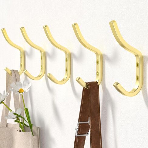 Wall Hooks for Hanging Coat - Arc Shaped Design Coat Hooks, Suitable for Bedroom, Entryway and Closet (Black, 5 Pack) in Saudi Arabia