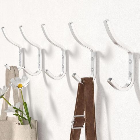 Wall Hooks for Hanging Coat - Arc Shaped Design Coat Hooks, Suitable for Bedroom, Entryway and Closet (Black, 5 Pack) in Saudi Arabia