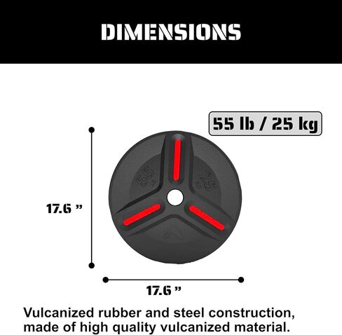 Cast Iron Plate Weights by Tribe WOD- Gym Weights for Men and Women, Cast Iron Plate Weights 1 of 2, Rubber and Steel Weights for Lifting (1 Plate) in Saudi Arabia