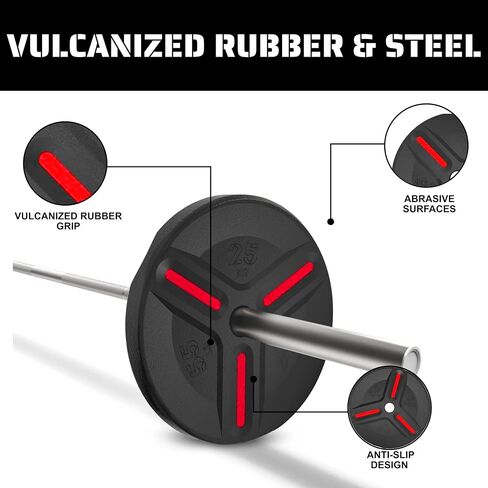 Cast Iron Plate Weights by Tribe WOD- Gym Weights for Men and Women, Cast Iron Plate Weights 1 of 2, Rubber and Steel Weights for Lifting (1 Plate) in Saudi Arabia