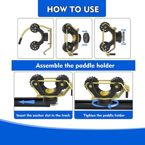 2 PCS Kayak Paddle Holder Kayak Track Mount Accessories لعقد مجداف قياسي ، Kayak Oar Holder Cayak Rail Assories for Fishing Kayak in Kuwait