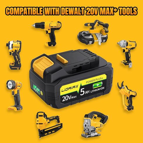استبدال سعة Ture 100 ٪ لبطارية DeWalt 20V Max ، خلية طاقة السيارات لبطارية DeWalt 20V ، V0 أعلى درجة مقاومة للحريق ، وقت تشغيل أطول - 4.0AH ، 1 حزمة in Kuwait