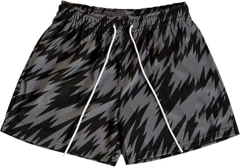 Mens Graphic Shorts Casual Drawstring Running Workout Streetwear Lightweight Basketball Shorts in Saudi Arabia