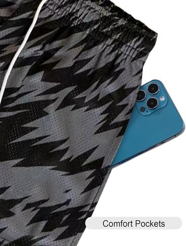 Mens Graphic Shorts Casual Drawstring Running Workout Streetwear Lightweight Basketball Shorts in Saudi Arabia