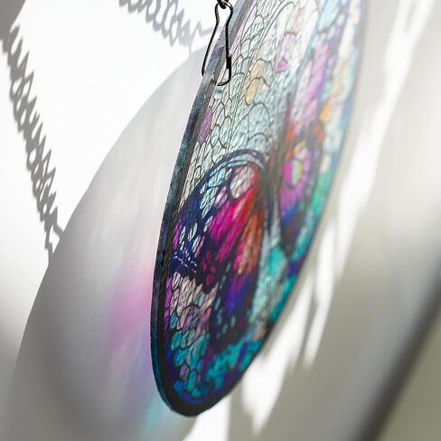 H&D HYALINE & DORA Tree of Life Stained Glass Window Hanging Colorful Stained Glass Suncatchers Stained Glass Panel Sun Catchers Wall Hanging Decor Gifts for Mom,Grandma in Saudi Arabia