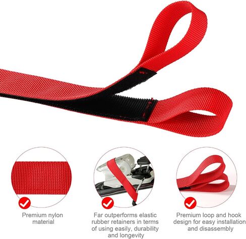 6pcs Ski Brake Retainer Straps, Durable Nylon Binding Brake Retainer Bands Snowboard Brake Bands Retainers Easy to Install and Dissemble Practical Accessories for Outdoor Sports in Saudi Arabia