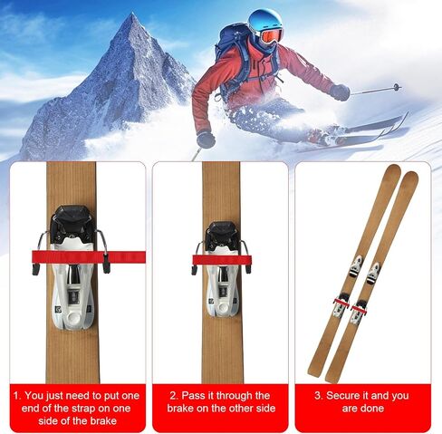 6pcs Ski Brake Retainer Straps, Durable Nylon Binding Brake Retainer Bands Snowboard Brake Bands Retainers Easy to Install and Dissemble Practical Accessories for Outdoor Sports in Saudi Arabia