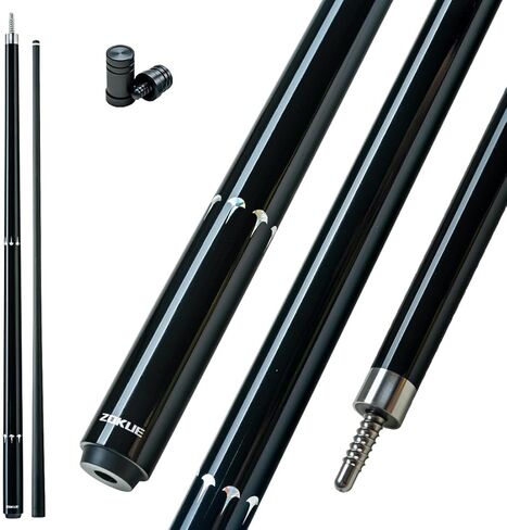 ZOKUE Carbon Fiber Pool Cue Stick with 2 Shafts Low Deflection Full Carbon Technology 1/2 Split Billiards Pool Stick Set with 10.5/11.5/12.17mm Tip in Kuwait