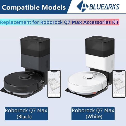 20Pcs Compatible with Roborock Q8 Max+ Q8 Max,Q5 Max+ Q5 DuoRoller Q5 Pro Q5 Pro+ Vacuum Robot Accessories Kit,2 Main Brush 4 Mop Pads 6 Side Brush 2 Hepa Filters 6 Vacuum Bags in Saudi Arabia