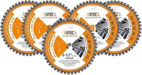 شفرة المنشار الدائرية TCT - تقطيع المعادن DICs 6-1/2 "مع 4/5" Arbor ، 48T Tungsten كربيد الشفرة الدائرية الدائرية لصالح الفولاذ المقاوم للصدأ من الحديد المعدني BGTEC in Kuwait