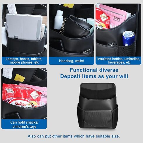 PU Leather Back Seat Organizer Universal Multifunctional Large Capacity Rear Hanging Seat Storage Bag With Tissue Bag Auto Interior Accessories in Saudi Arabia