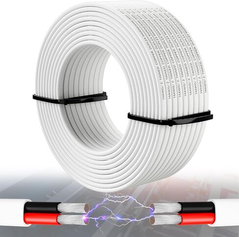 Retisee Marine Wire Duplex Flat Boat Wire Heavy Duty Tinned Electrical Copper Wire for Boats RV Outdoors Trailers Automotive(50ft,10/2 Style) in Saudi Arabia