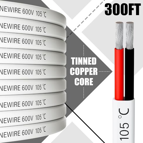 Retisee Marine Wire Duplex Flat Boat Wire Heavy Duty Tinned Electrical Copper Wire for Boats RV Outdoors Trailers Automotive(50ft,10/2 Style) in Saudi Arabia