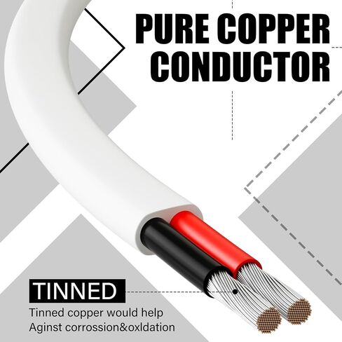 Retisee Marine Wire Duplex Flat Boat Wire Heavy Duty Tinned Electrical Copper Wire for Boats RV Outdoors Trailers Automotive(50ft,10/2 Style) in Saudi Arabia