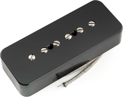 Musiclily Pro P90-BLA Alnico 5 P90 Soapbar Single Coil Pickup Electric Guitar Neck Bridge Pickups Set, Black in Kuwait
