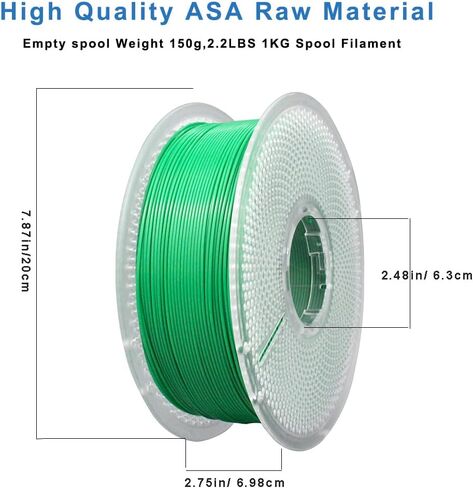 3D Printer Filament ASA Orange 1KG, Neatly & Strong 1.75mm Filament for 3D Printing, Accuracy +/- 0.02mm 1KG Spool(2.2lbs) in Saudi Arabia