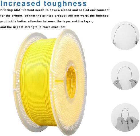 3D Printer Filament ASA Orange 1KG, Neatly & Strong 1.75mm Filament for 3D Printing, Accuracy +/- 0.02mm 1KG Spool(2.2lbs) in Saudi Arabia