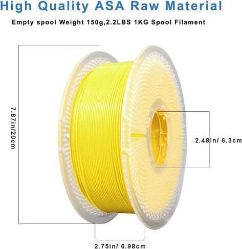 3D Printer Filament ASA Orange 1KG, Neatly & Strong 1.75mm Filament for 3D Printing, Accuracy +/- 0.02mm 1KG Spool(2.2lbs) in Saudi Arabia