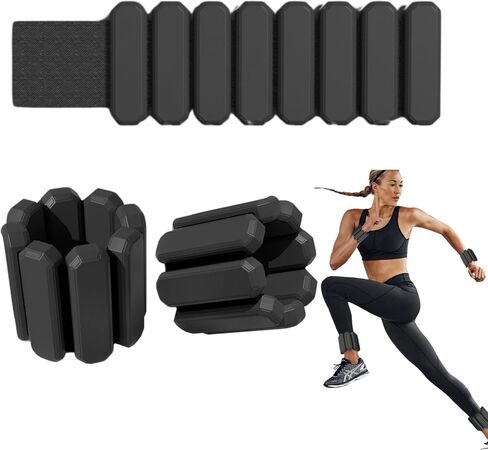 Wrist Ankle Weights Set of 2 (1lb Each) for Women, Adjustable Silicone Wrist Bangles Pilates Weights Bracelet, Heavy Duty Fasteners Wearable Arm & Leg Weights for Yoga, Pilates, Barre, Walking and Gym in Saudi Arabia