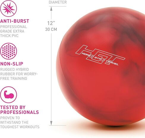H.G.T Workout Ball - Pilates Ball - Barre Ball - Punching Ball - Mini Exercise Ball - Gym Ball - 12 Inch Exercise Ball - Home Gym Bundle with Ball Exercise - Yoga Exercise Ball Flex Ball - in Saudi Arabia