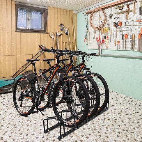 PEXMOR 4 Bike Rack, Bike Storage Stand Garage Bicycle Parking Rack for Indoor & Outdoor, Floor Bike Organizer Cycling Rack for Mountain/Road/Hybrid Bike in Saudi Arabia