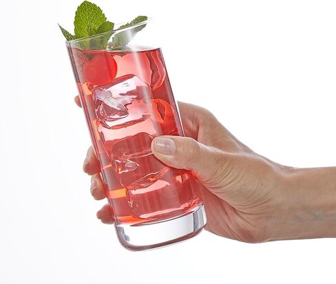 JoyJolt Faye 13oz Highball Glasses, 6pc Tall Glass Sets. Lead-Free Crystal Drinking Glasses. Water Glasses, Mojito Glass Cups, Tom Collins Bar Glassware, and Mixed Drink Cocktail Glass Set in Kuwait