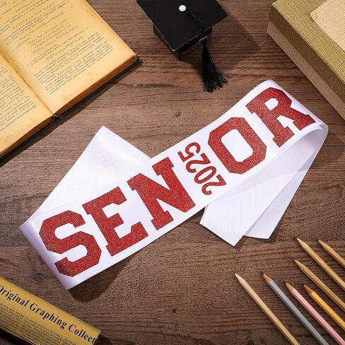 Marsui Senior 2024 أوشحة من الساتان مع حروف لامعة، وشاح المشجع، أوشاح احتفالات التخرج، أوشاح كبار البهجة، أوشاح فئة 2024، لحفلات التخرج للفتيات (نمط حيوي، 24 قطعة) in Saudi Arabia
