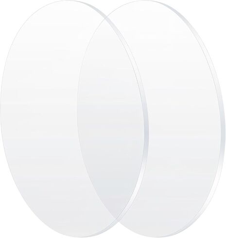 2Pcs Round Sheet, Clear Acrylic Circle, Round Transparent Disk Acrylic Sheet, Disc Circle Platic Sheet for DIY, Cake, Crafts, Table Top(Small) in Saudi Arabia