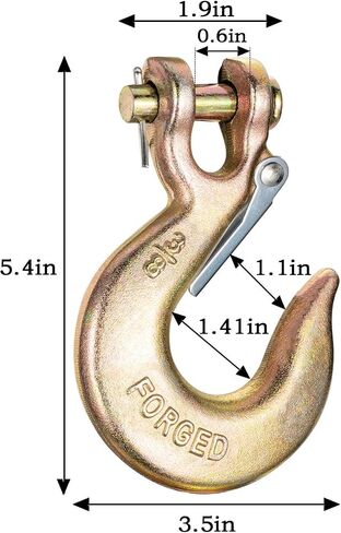5/16 بوصة خطاف سلسلة الانزلاق Clevis مع مزلاج الأمان ، فولاذ من الدرجة 70 الثقيلة لخطافات المقطورة ، خطاف السحب ، خطاف الرافعة ، سعة 4200 رطل ، حزمة 2 in Kuwait