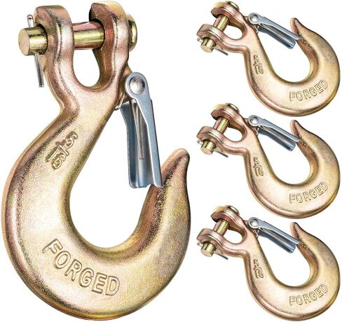 5/16 بوصة خطاف سلسلة الانزلاق Clevis مع مزلاج الأمان ، فولاذ من الدرجة 70 الثقيلة لخطافات المقطورة ، خطاف السحب ، خطاف الرافعة ، سعة 4200 رطل ، حزمة 2 in Kuwait