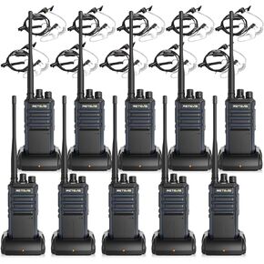 Retevis RT86 Bulk Walkie Talkies for Adult with Earpiece, High Power Two Way Radios Long Range, Heavy Duty 2 Way Radios Rechargeable, for Industry, Construction (10 Pack)