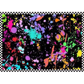 Mocsicka Neon Backdrop 7x5ft Glow in The Dark Birthday Graffiti Paint Colorful Splatter Neon Party Decorations Slime Glowing Party Supplies Photography Banner Photo Booth Props