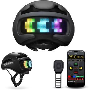 Bike Helmet with Light - Bike Helmet with DIY LED Screen for Scooter, Bicycle, Skateboard - LED Display Helmet with Customizable Patterns - Bicycle Helmet Light for Adult Men and Women