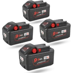 9.0 Ah 48-11-1880 High Output Replacement Battery Compatible with Milwaukee m18 Batteries 48-11-1860 48-11-1850 48-11-1852 2 Pack
