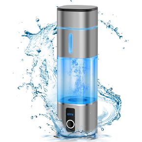 6000PPB Hydrogen Water Bottle, 2 Modes Rechargeable Portable Hydrogen Water Bottle Generator, Ion Water Bottle with LED Display, Water Ionizer Machine Suitable for Office, Travel and Daily Drinking