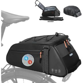 Reflective Bike Rack Bag – 10L Water-resistant Bicycle Pannier, PVC free Design, 3-in-1 Trunk Storage Bag, Shoulder Bag, Handbag for Commuter Travel and Shopping