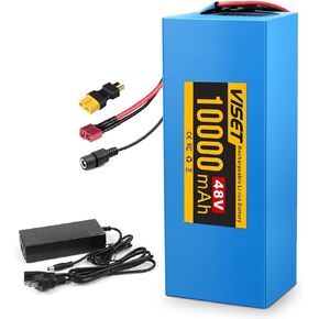 VISET 48V/36V/24V Ebike Battery 10AH 14AH 20AH 30AH Electric Battery Lithium with BMS, Compatible with E-Bikes, Scooters, ATVs, Motorcycles and More, for 100-1000W Motor