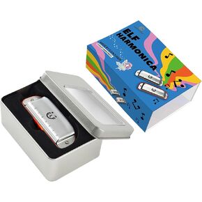 conjurer 8 حفرة البلوز هارمونيكا للأطفال البالغين، C مفتاح هارمونيكا الفم الجهاز للمبتدئين المحترفين، البلوز القيثارة مع حالة رائعة، آلة موسيقية، كهدية، أبيض in Kuwait