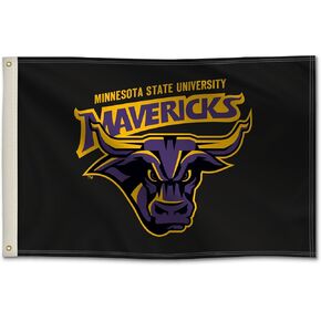Minnesota State Mavericks College Sports Printed Flag - NCAA Licensed - Super Polyester Knit - 2' x 3' School Banner (Black, Purple, Yellow)