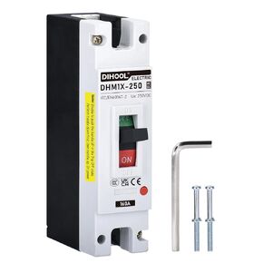 DIHOOL 200 Amp DC Breaker, 240V Battery Disconnect Switch, Thermal Magnetic Trip for Main Power Station Solar System, UPS